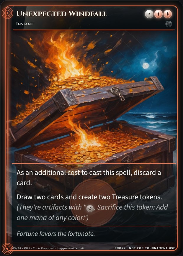 Unexpected Windfall full-art frame