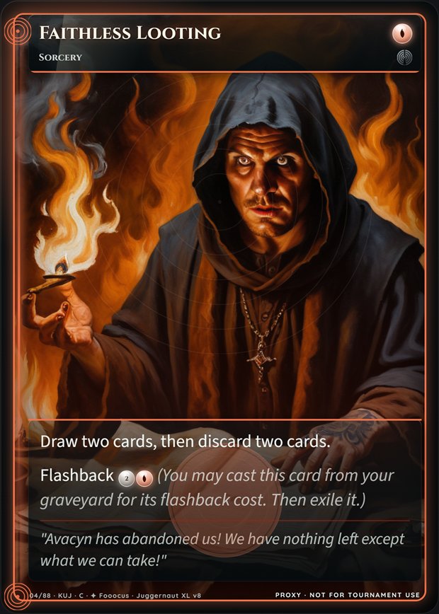 Faithless Looting full-art frame