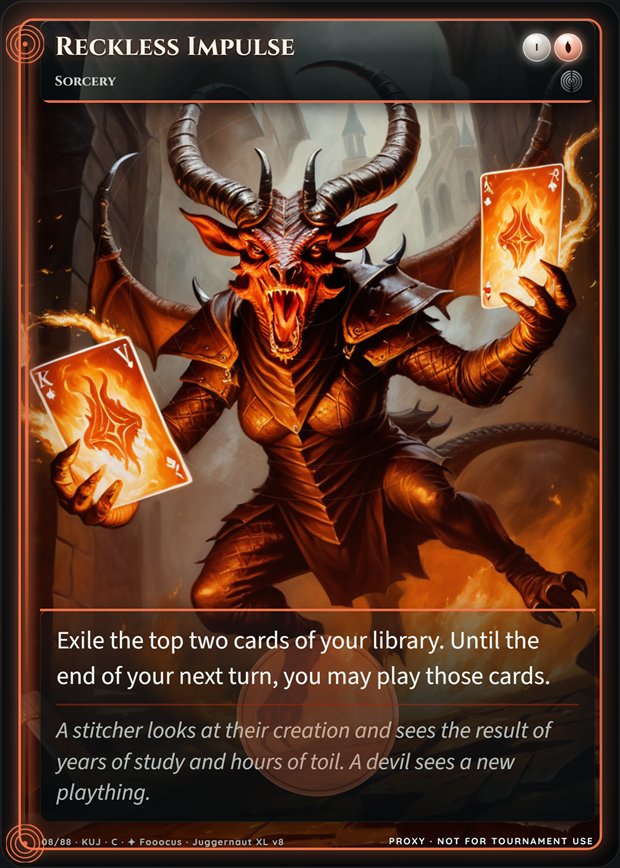 Reckless Impulse full-art frame