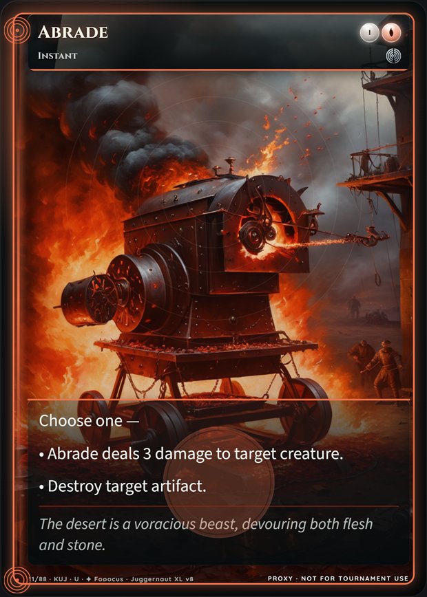 Abrade full-art frame