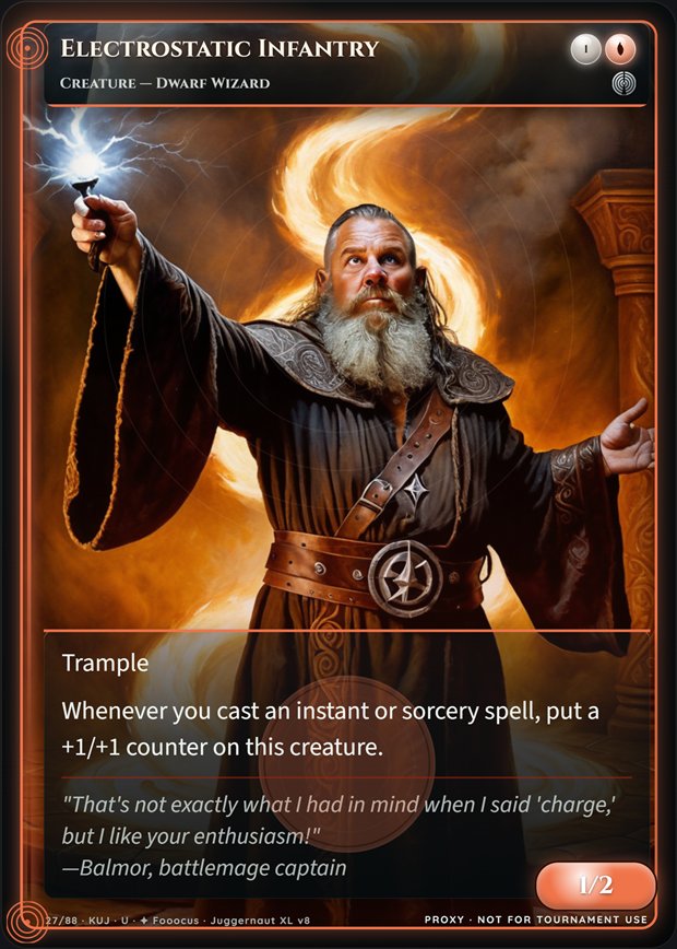 Electrostatic Infantry full-art frame