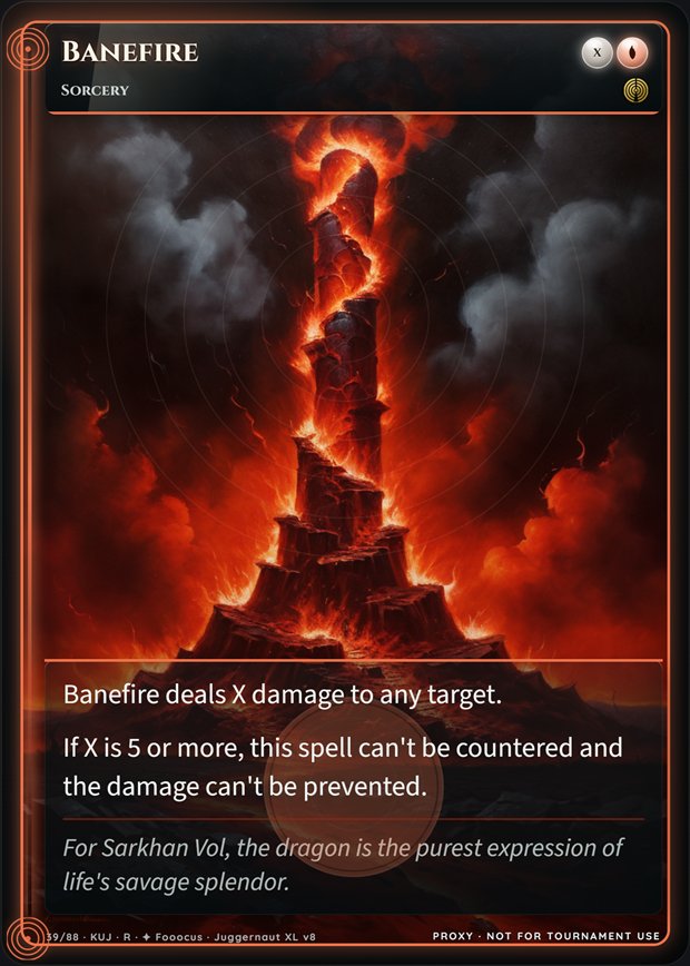 Banefire full-art frame