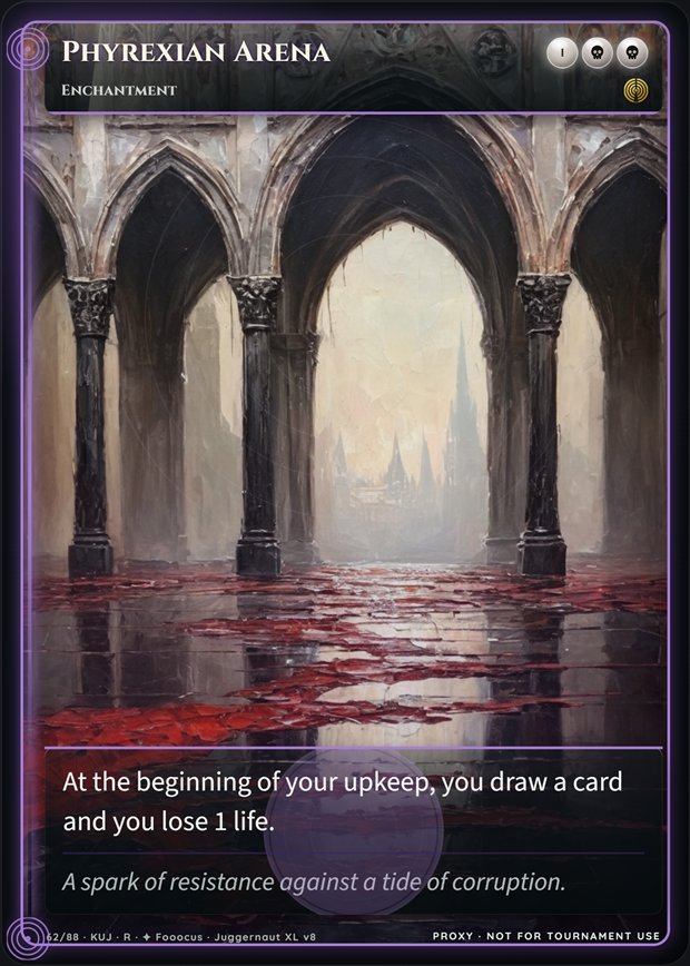 Phyrexian Arena full-art frame