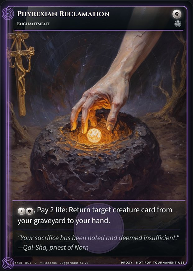 Phyrexian Reclamation full-art frame