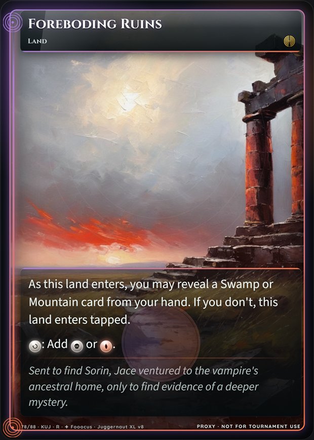 Foreboding Ruins full-art frame